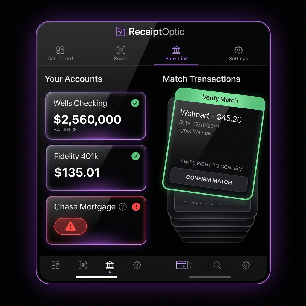ReceiptOptic Application Dashboard Mockup